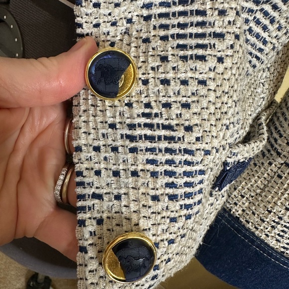 Escada Designer tweed blazer with denim accents size 34 - Picture 10 of 16